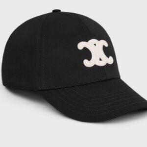 Celine Black Cap with White Logo